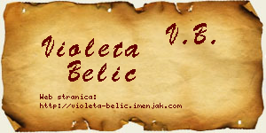 Violeta Belić vizit kartica